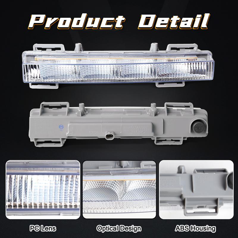2 Stück Tagfahrlicht für Mercedes Benz W166 ML350 ML400 X204 GLK350 DRL Scheinwerfer Fahrlicht Nebelscheinwerfer 2049065401 2049065501