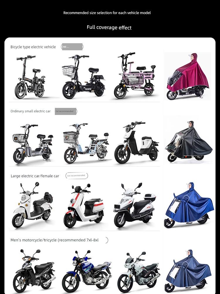 New Electric Bike Raincoat Poncho Double Adult Long Full Body Rainproof Thickened Extra Large Motorcycle Battery Car Special