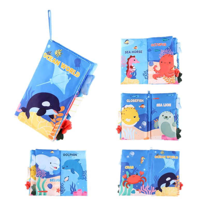 

Animal Baby Ocean Tail Design Soft Cloth Book Cognitive Early Education Toys Ocean