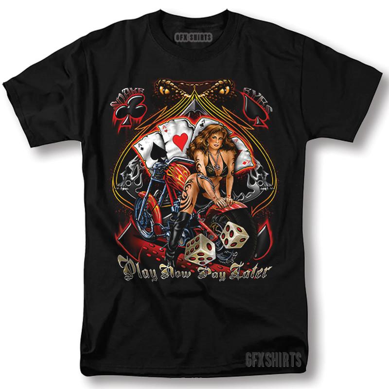 

Biker Classic Hariey Motorcycle Sexy Pin Up Vegas Hd Graphic T-Shirt 4XL