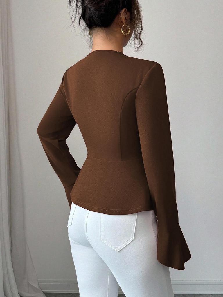 Korean Style Slim Fit Long Sleeve Top for Women - Flattering and Elegant Autumn/Winter Wear