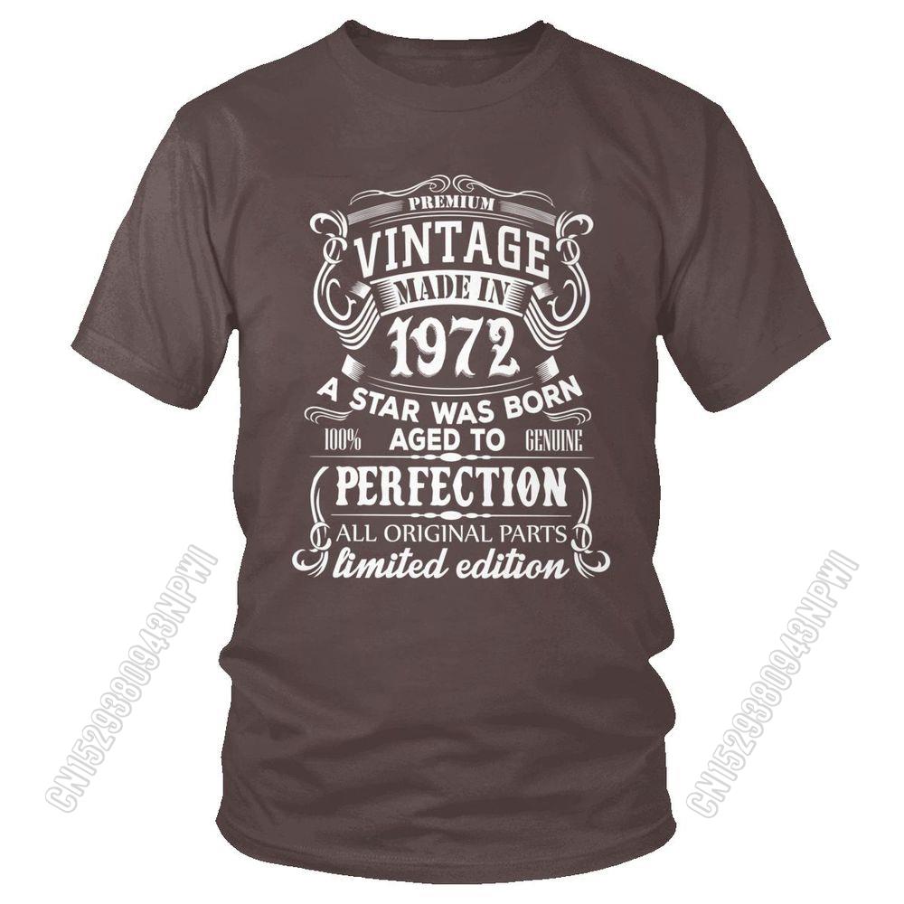 T-Shirt Men Short Sleeve T Shirt 100% Cotton Coupe Ample Idéal Comme Cadeau D'anniversaire Collection Été 1972 Custom Gift