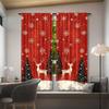 2 Pieces Festive Christmas Curtains: Deer, Snowflakes, and Gifts - Perfect for Living Room or Bedroom Home Decor