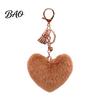 Heart Shaped Bag Ornament Plush Love Keychain for Backpack, Fuzzy Keyring Charm, Women Girls Handbags Decorative Accessory
