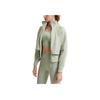 FILA Fitness Logo Loose Fashion Versatile Stand Collar Cotton Jacket Women jackets Light-Green A11W511903F-ZA