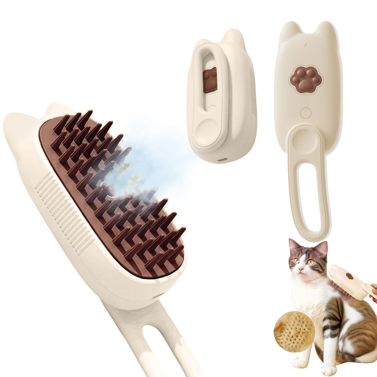 

Паровой кот кот собака питомец USB с паром силикон подходит для и длинный и для подходит для кошек и собак 5-в-1 щетка, щетка, щетка, щетка, слоновая кость