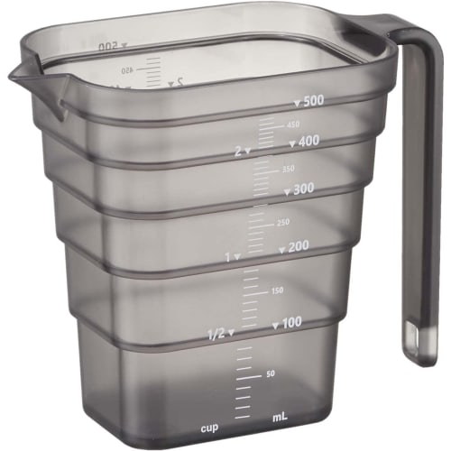 Yamazaki Magnetic Measuring Cup, 500ml, Black, Approx. W15 x D8.6 x H11.8cm, Tower Design with Easy-to-Read Measuring Cup from Above, Model 6922