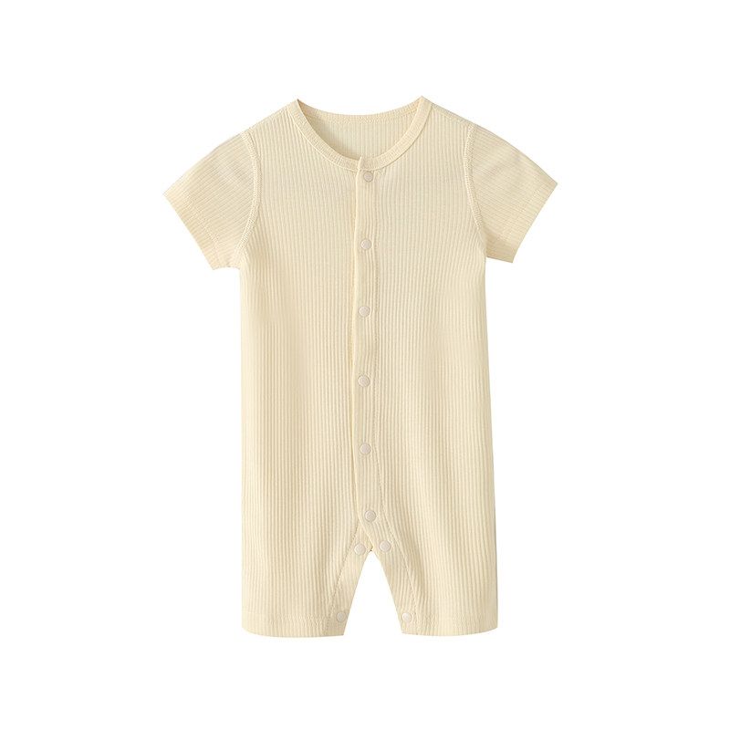 Baby Jumpsuit, Thin and Breathable, Summer Clothing for Small-Month-Old Babies, Modal Seamless Short-Sleeved Summer Jumpsuit