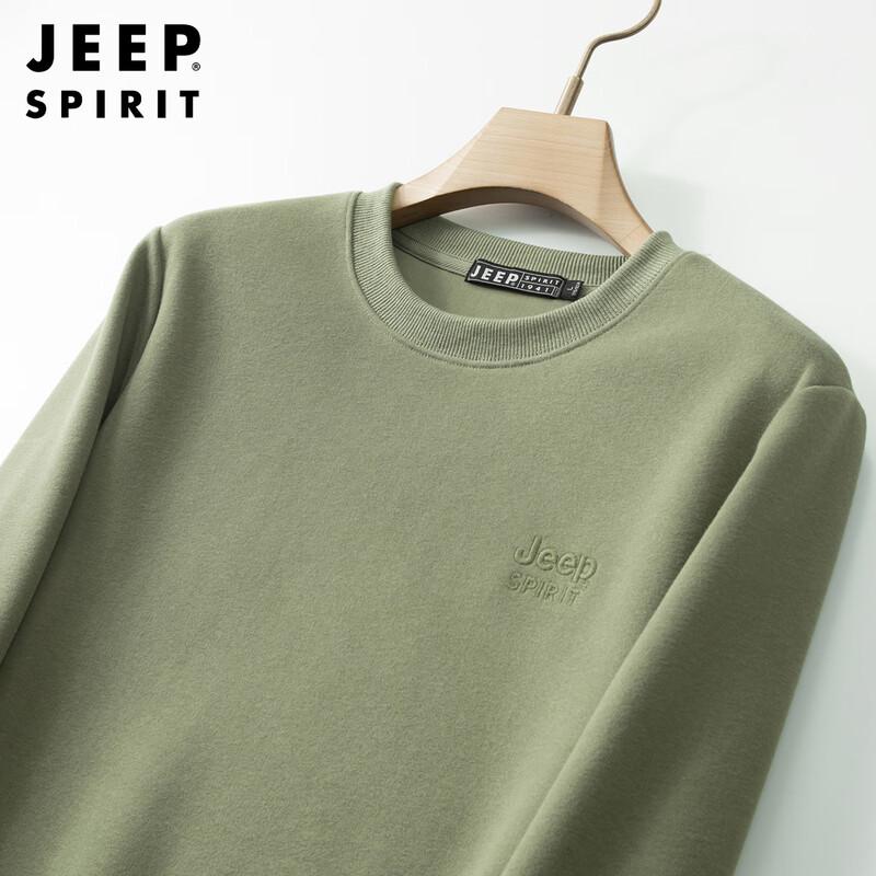 JEEP SPIRIT Men's Round Neck Pullover Sweatshirt