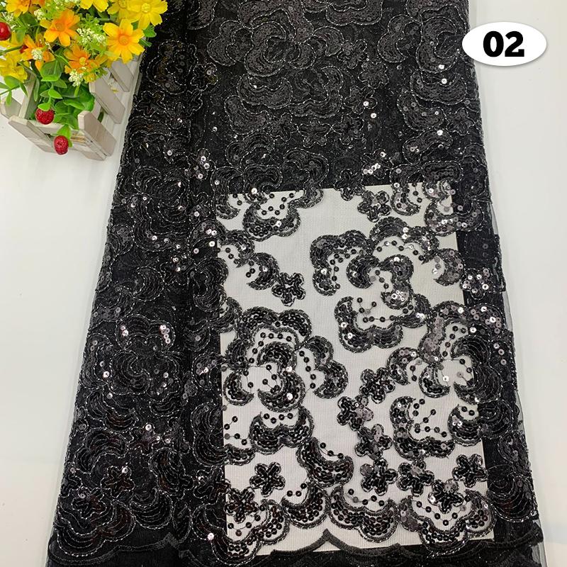 1Yard Embroidery Fabric with Bead Sequins for Bridal Dress Luxury Evening Dress DIY Sew French Tulle Fabric for Wedding Party