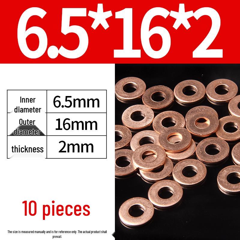 2mm Pure Red Copper Sealing Ring Marine Instrument Flat Washer