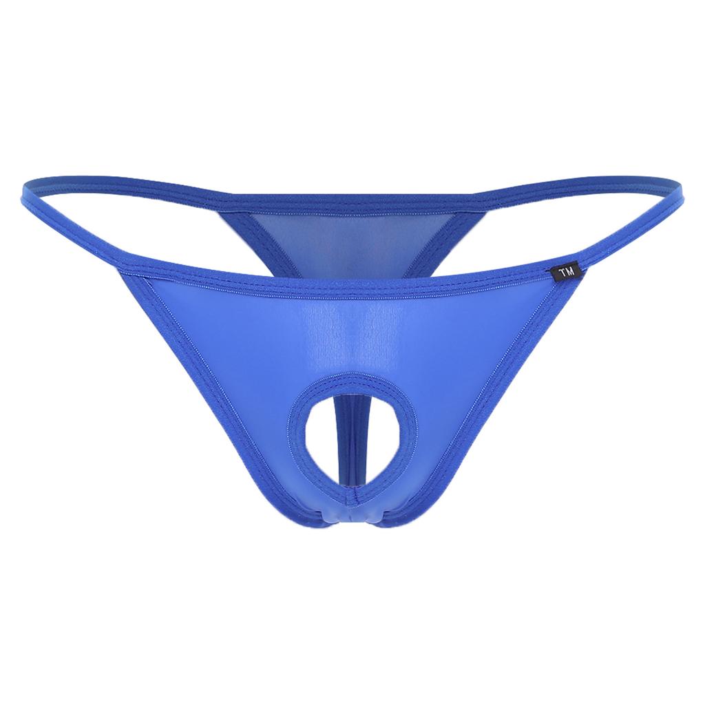 Mens Low Rise Thong Underpants Hollow out Bulge T-back Micro Briefs Underwear