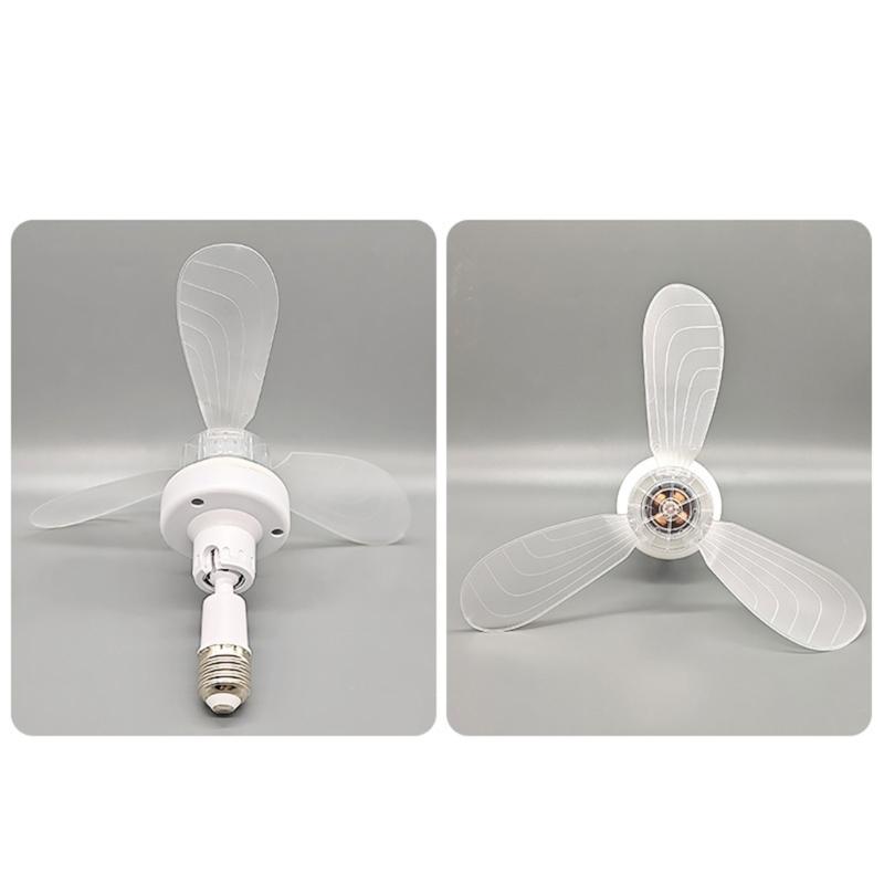 Compact Screw In Ceiling Fan E27 Mount with Adjustable Angle Quiet Operation for Bedroom Kitchen Office Daily