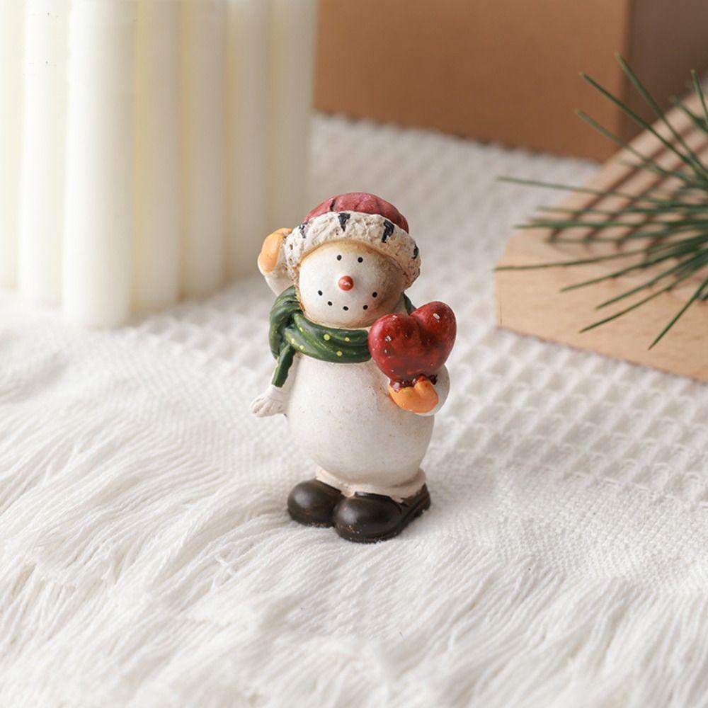 Painted Desktop Ornament Creative Mini Snowman Toy Christmas Snowman Ornament Xmas Decoration