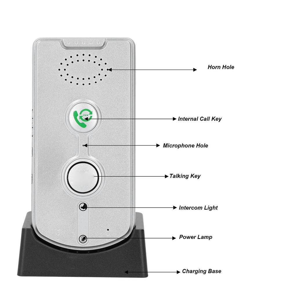 Wireless Intercom System 2 Way Voice Caller 1000M Long Range Bidirectional Communicating Pager Silver Wireless Voice Caller