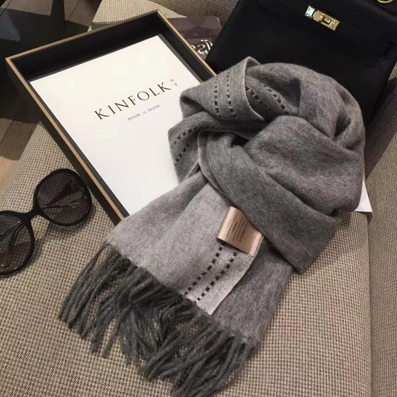 Christmas scarf women's winter senior sense versatile red plaid scarf student couple thickened warm shawl