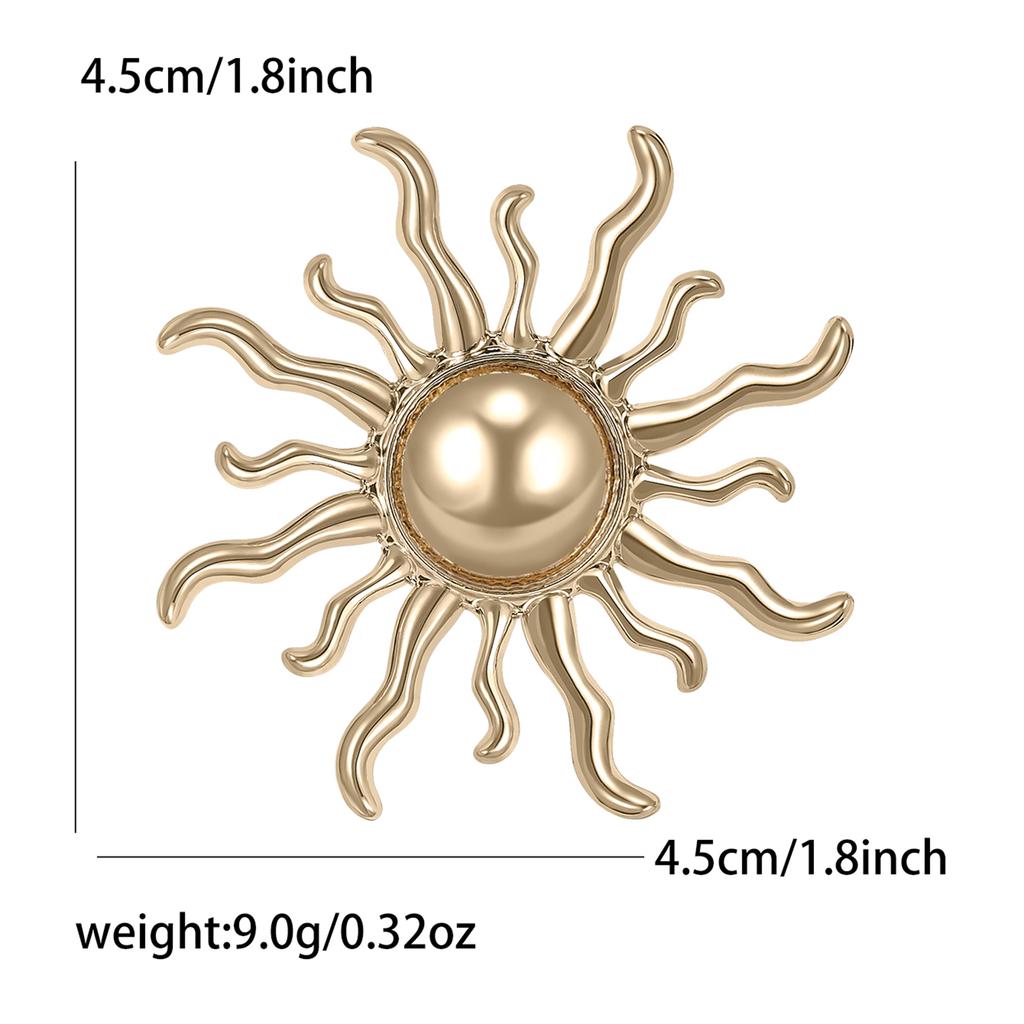 Trendy Ramadan Glossy Sun Brooches for Women Unisex Moon Pins Banquet Party Backpack Gifts Jewelry Accessories