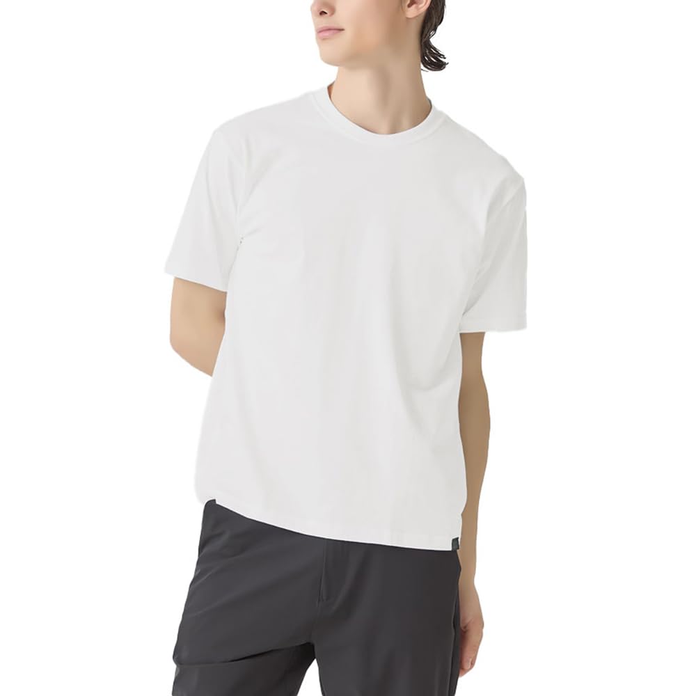 

Внутренние топы с круглым вырезом, прохладные на ощупь, куртка с высоким воротником сзади, белая, L [BODYWILD] Футболка + Мужская белый