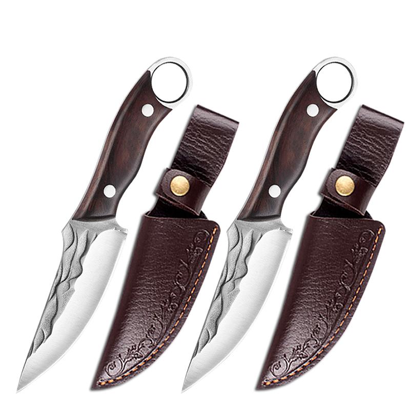 Forged Kitchen Knife Full Tang Chef Meat Cleaver Boning Knife Barbecue Steak Knife Utility Knife Tools with Wood Handle