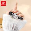 OLEVS Luxury Original Woman Round Watch Brown Small Leather Strap 3ATM Waterproof Date Elegant Quartz Ladies Wristwatch