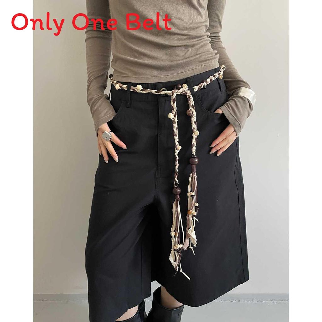 

Beaded Waist Belt With Resin Buckle For Casual Dress And Jeans