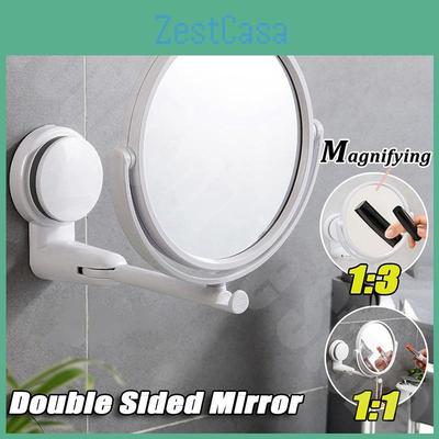 360° Folding Swivel Mirror Cosmetic No Punch Magnifying Mirror Bathroom Mirror Wall Mounted Shaving Mirror Hd Cosmetic Mirror
