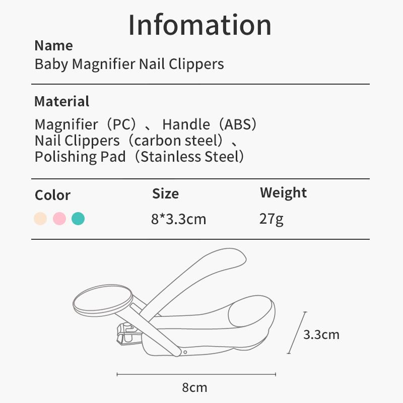 Baby Nail Clipper With Clear Magnifying Glass Pocket Kids Nail Cutters Safety Infant Finger Toe Trimmer Newborn Cutting Tools