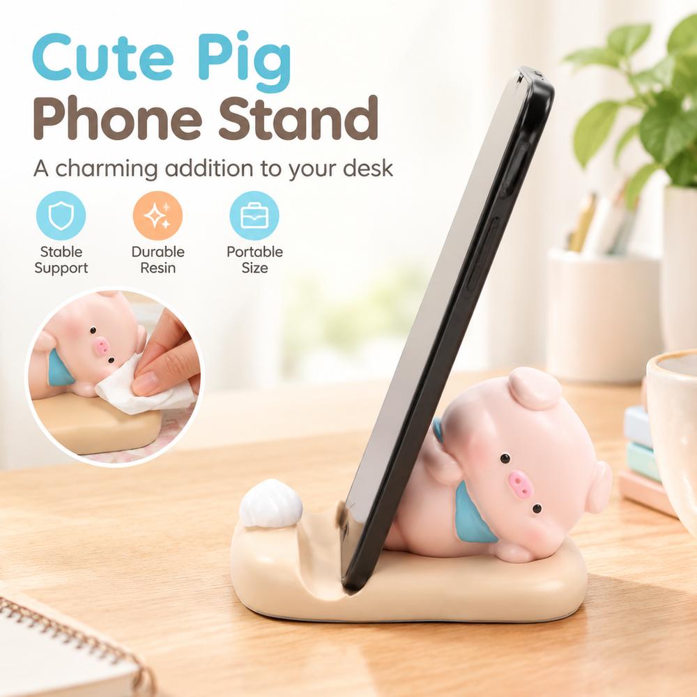 Cartoon Animal Cell Phone Stand Multi-Purpose Desk Ornament Cute Mobile Holder  Car Dashboard