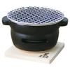 Kamoshika Douguten Tabletop Stove, Ceramic Charcoal Stove, Round, Small, Compact, Made In Japan, Black