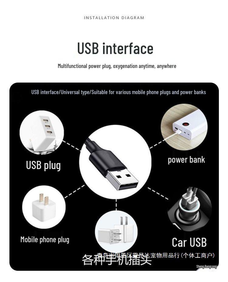 USB Portable Aquarium Fish Tank Aerator Oxygen Pump for Home and Fishing - Free Shipping
