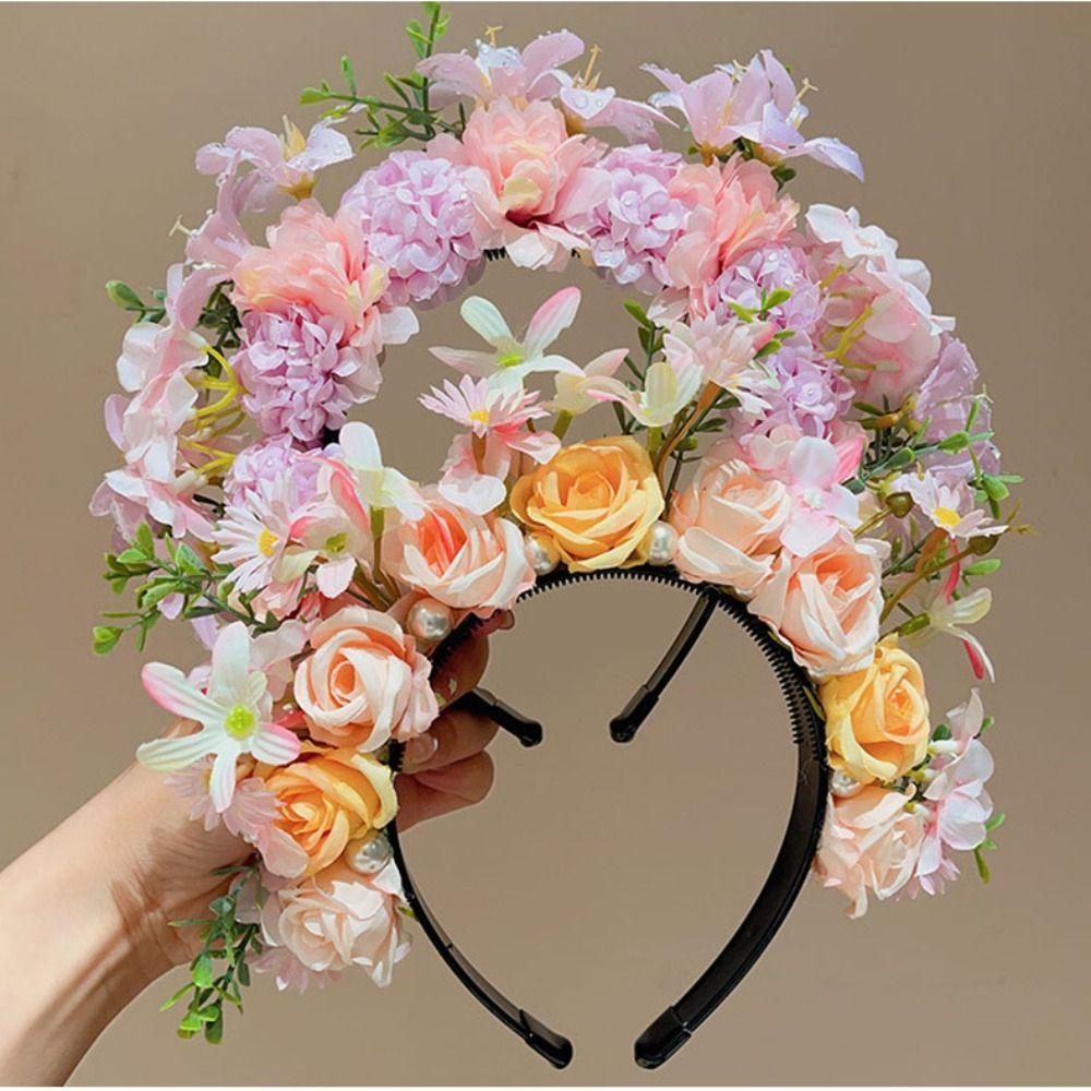 Cloth Ethnic Style Flower Headband Headdress Chinese Style Headwear  Daily