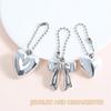 Unique 3D Beaded Chain Keyring Heart Bowknot Pendant Jewelry Accessory Decoration Charm For Keychains And Bags