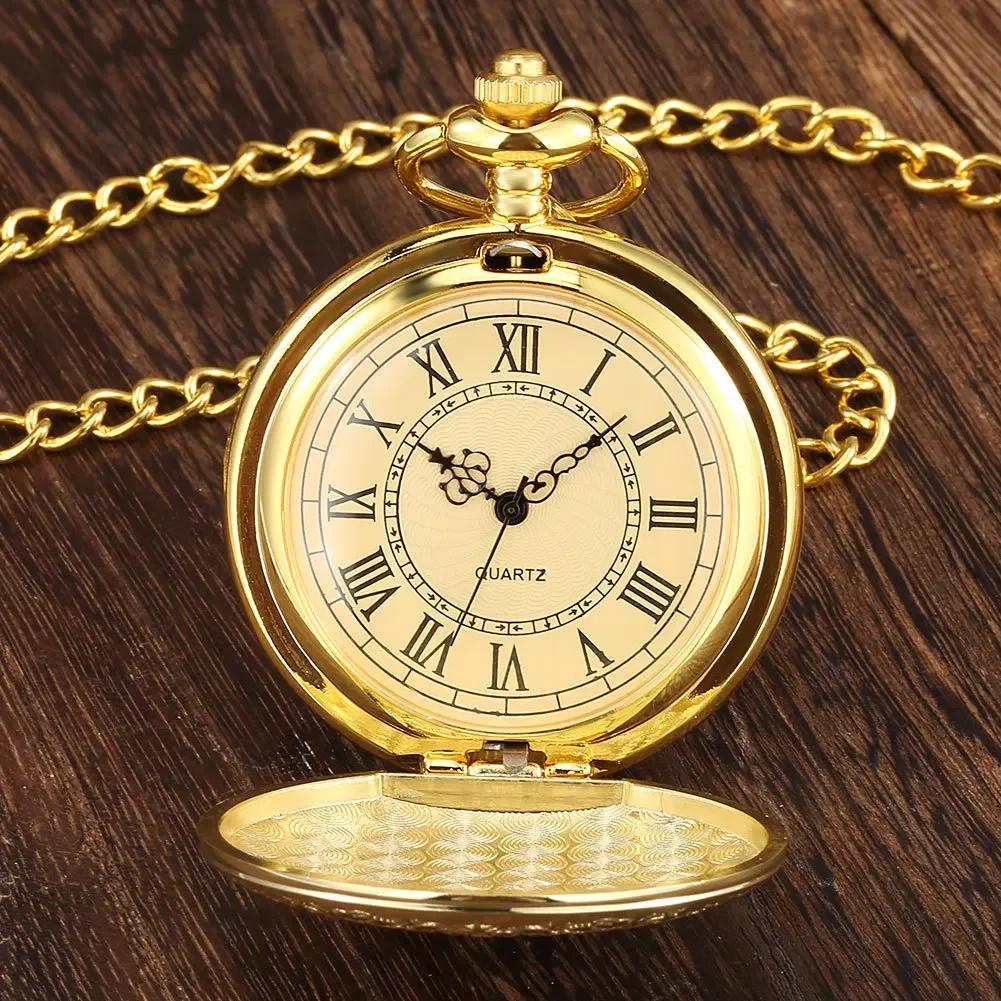Orologio da tasca al quarzo Glamour Oro Argento Bronzo Nero Uomo Donna Amici Collana Steampunk Orologio da tasca