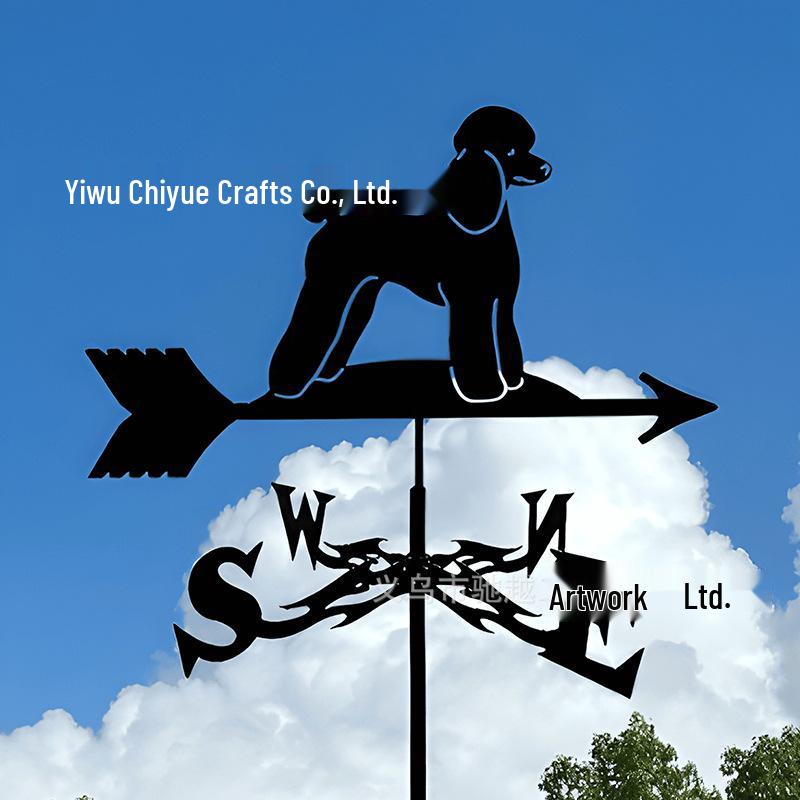Weather Vane Ornament: Outdoor Wrought Iron Spray-Painted Roof Decoration Metal Craft