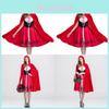 Elegant Adult Little Red Riding Hood Costume For Halloween Cosplay Parties In Red