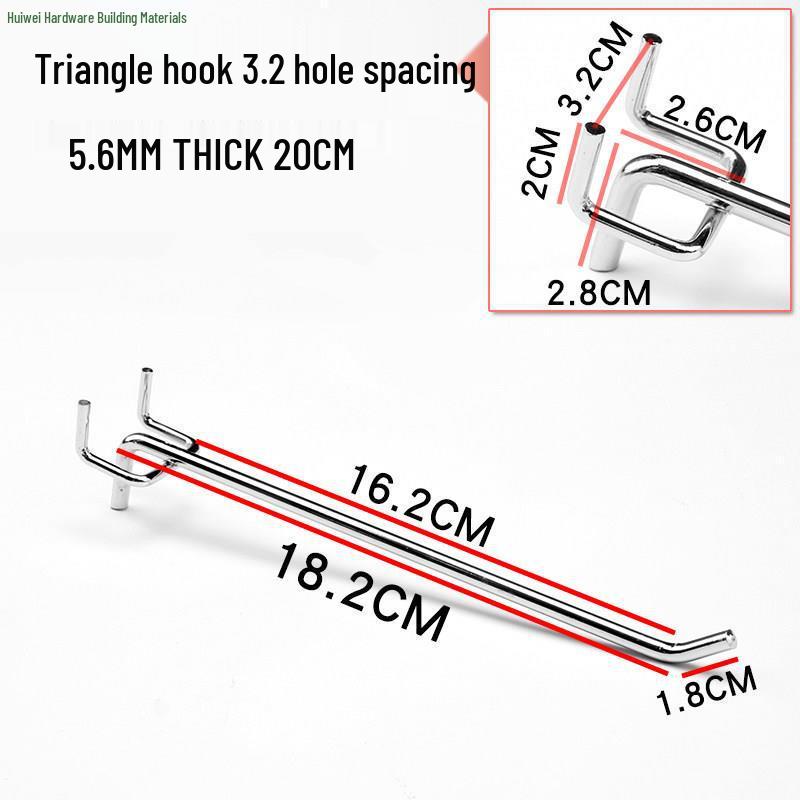 Stainless Steel Color Double Corner Ornament Pegboard Shelf Hook