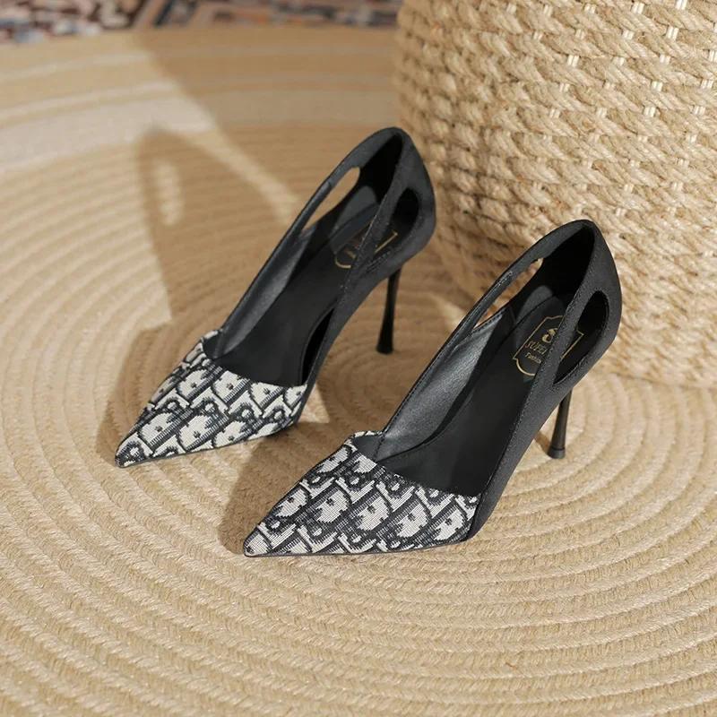 Fashion Embroidered Ladies Sandals Fashion Pointed Heeled 2024 New Luxury Heeled High Heeled Women's Shoes