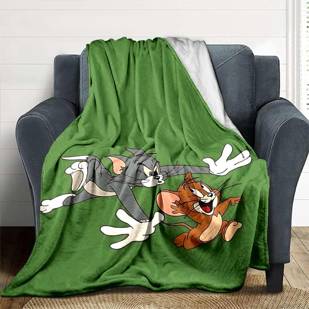 1pc Tom and Jerry Flannel Blanket - Soft Warm Throw for Home, Office, TravelL1374