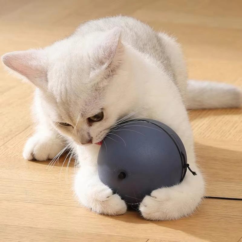 Ball Automatic Intelligent Interactive Cat Toy with Obstacle Avoidance Touch Activated Cat Toy ABS Material 8.1cm Ball for Cats