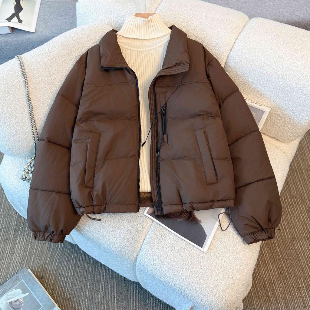 Padded clothes women's short stand-up collar loose casual padded jacket small winter new
