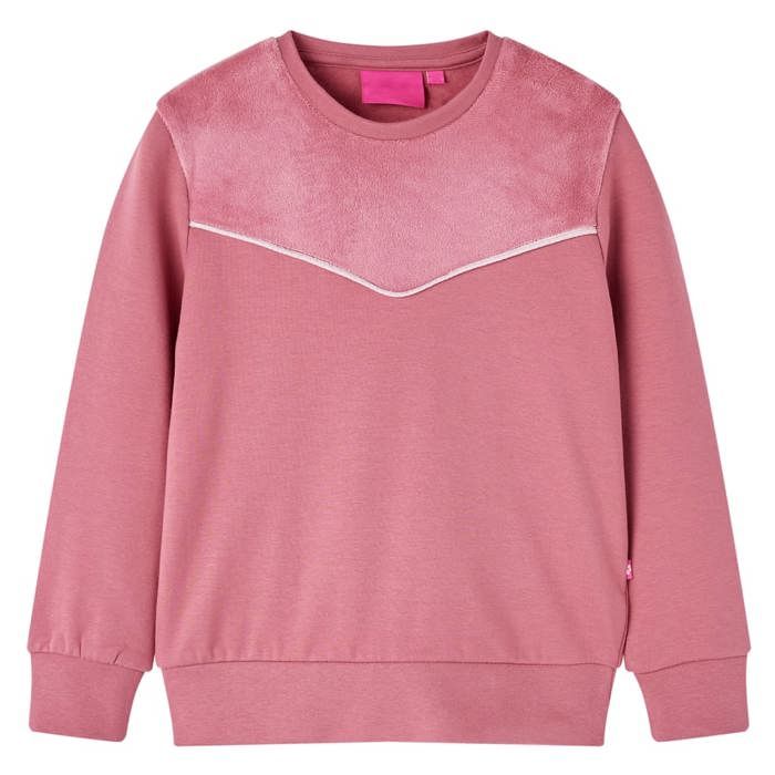 Sweatshirt pour enfants velours patchwork framboise 92/104/116/128/140