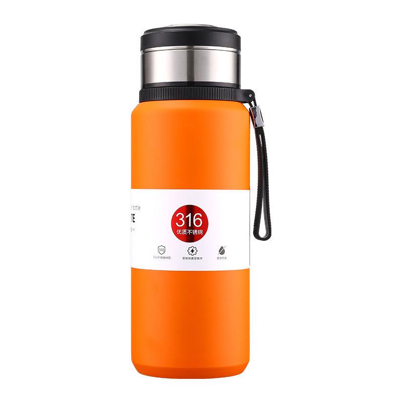 New 316 Stainless Steel Thermos Cup Large Capacity Tea Water Separation Braised Cup Portable Handle Tea Cup