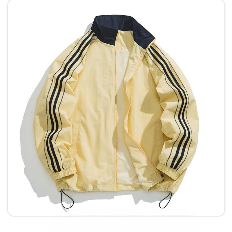 Spring and Autumn New Men's Jacket Teen Thin Loose Three-Bar Sports Hooded Top Windproof Jacket