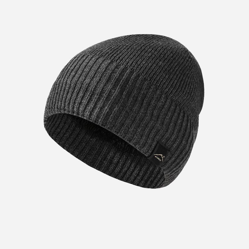 Knitted Hat Men's Autumn Winter Warm Cold-Proof Fleece Hat Outdoor Cycling Sports Cold-Proof Cap