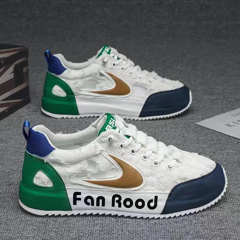 Fashion Chunky Sneaker Men Ripped Design Hollow Out Summer Breathable Board Shoes Fashion Casual Increased Internal Platform Shoes