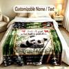 Bear Panda Theme Soft Blanket Personalized Custom Name Text Print Warm Blanket Home Sofa Bedroom Decor