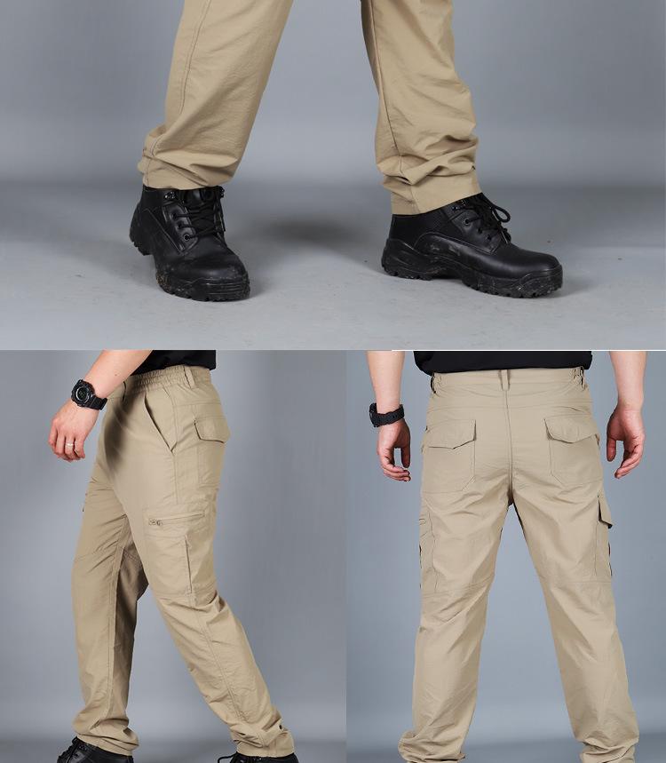Men's Outdoor Quick-Dry Waterproof Trekking Pants - Casual Multi-Pocket Straight Leg Workwear