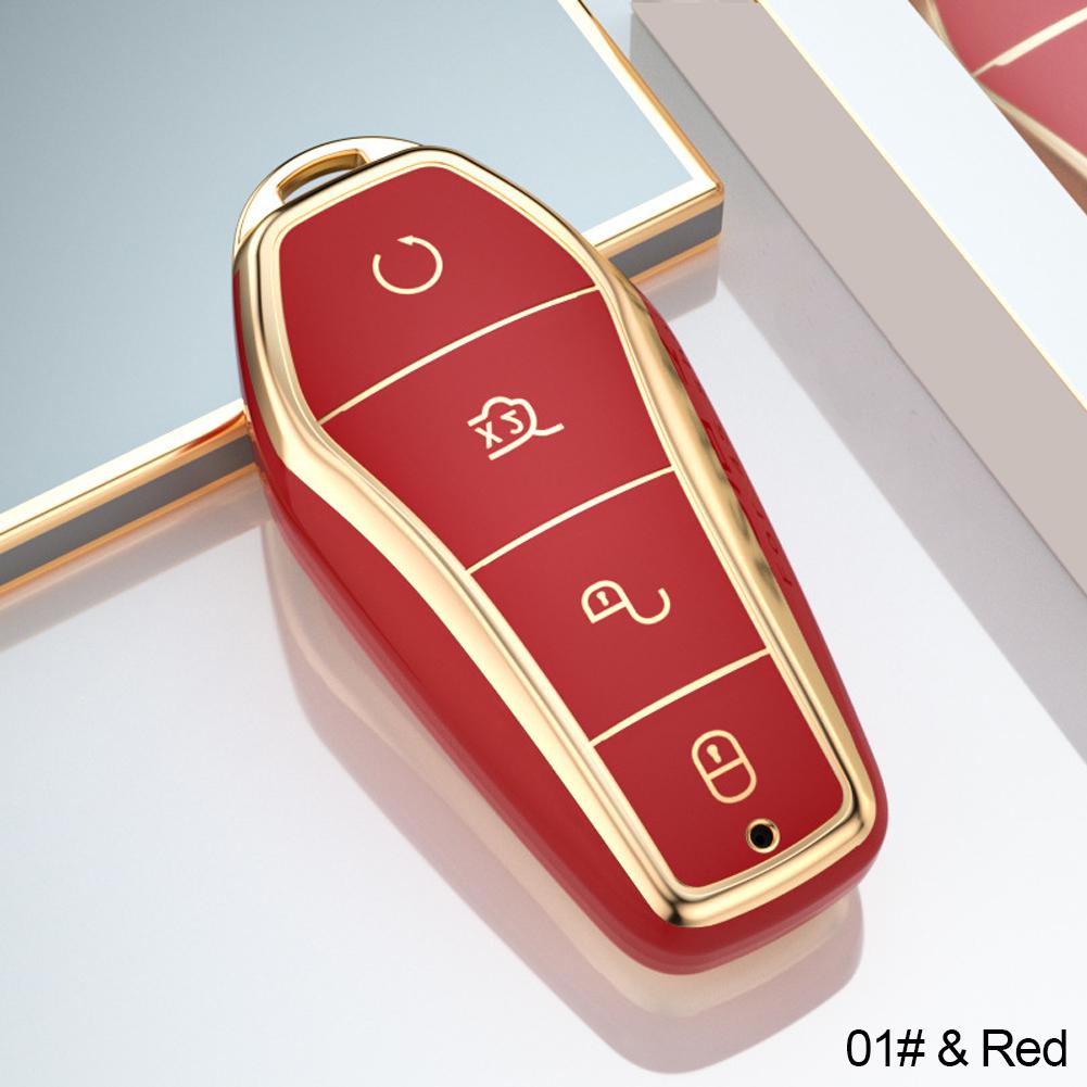 For BYD Qin Plusdmi Atto 3 Han EV Dolphin New Soft TPU Car Key Case 4 Buttons Remote Control Protect Cover Durable Accessories