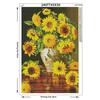 5D Diamond Embroidery Yellow Flower Sunflower Flower Vase Diamond Painting Cross Stitch Round Decor