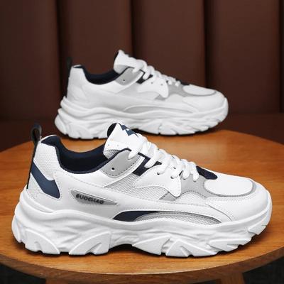 Fashion Men's Shoes Mesh Breathable Casual Shoes Lace Up Platform Sneakers Comfort Running Shoes for Men